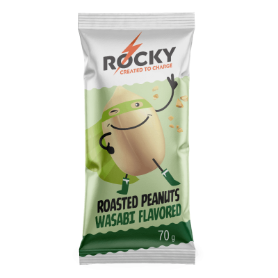 Orzeszki ziemne w posypce „Rocky” o smaku wasabi