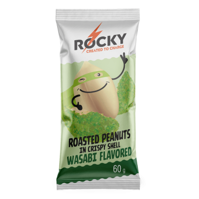 Orzeszki ziemne crunchy „Rocky” o smaku wasabi