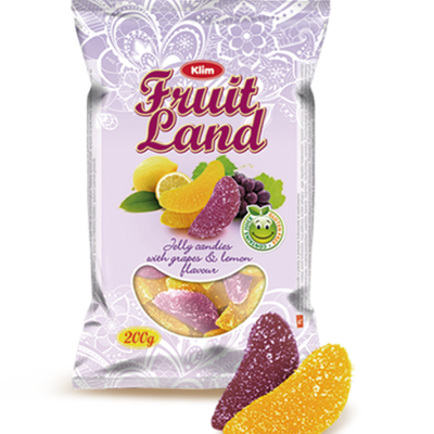 Galaretki „Fruitland” o smaku winogronowo – cytrynowym