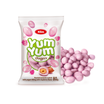 Draże „Yum Yum” w jogurcie o smaku malinowym